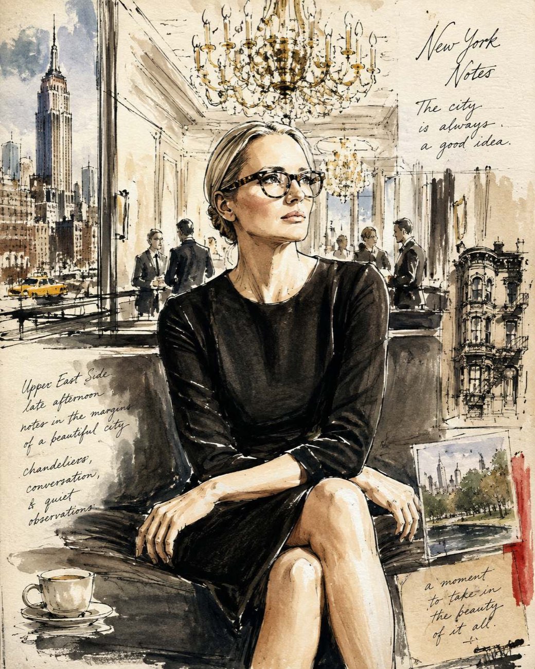 Watercolor carnet - New York notes, quiet observations